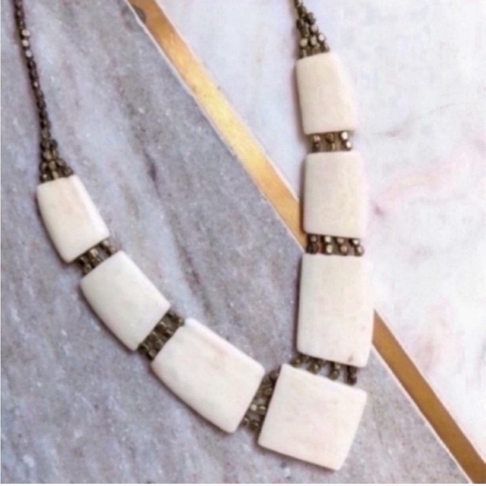 Fair Trade Statement Necklace Cream Gold